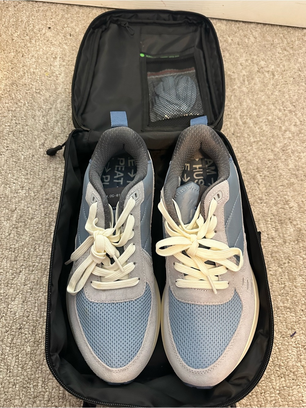 Women's Light Blue & Gray Athletic Sneakers with Cream Laces